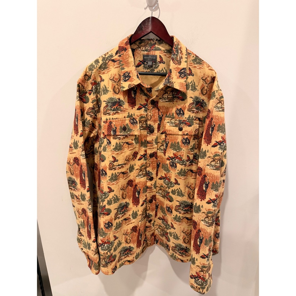 LL Bean Signature Archive Chamois Cloth Shirt Slim Fit Hunting Print 3xl R290020